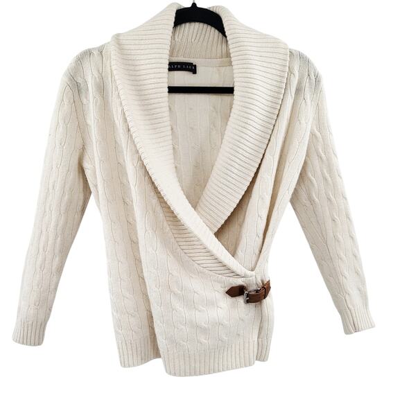 Ralph Lauren Black Label Sweaters - Vintage Ralph Lauren Black Label Cashmere Cream Cable Knit Sweater Women's Sz S